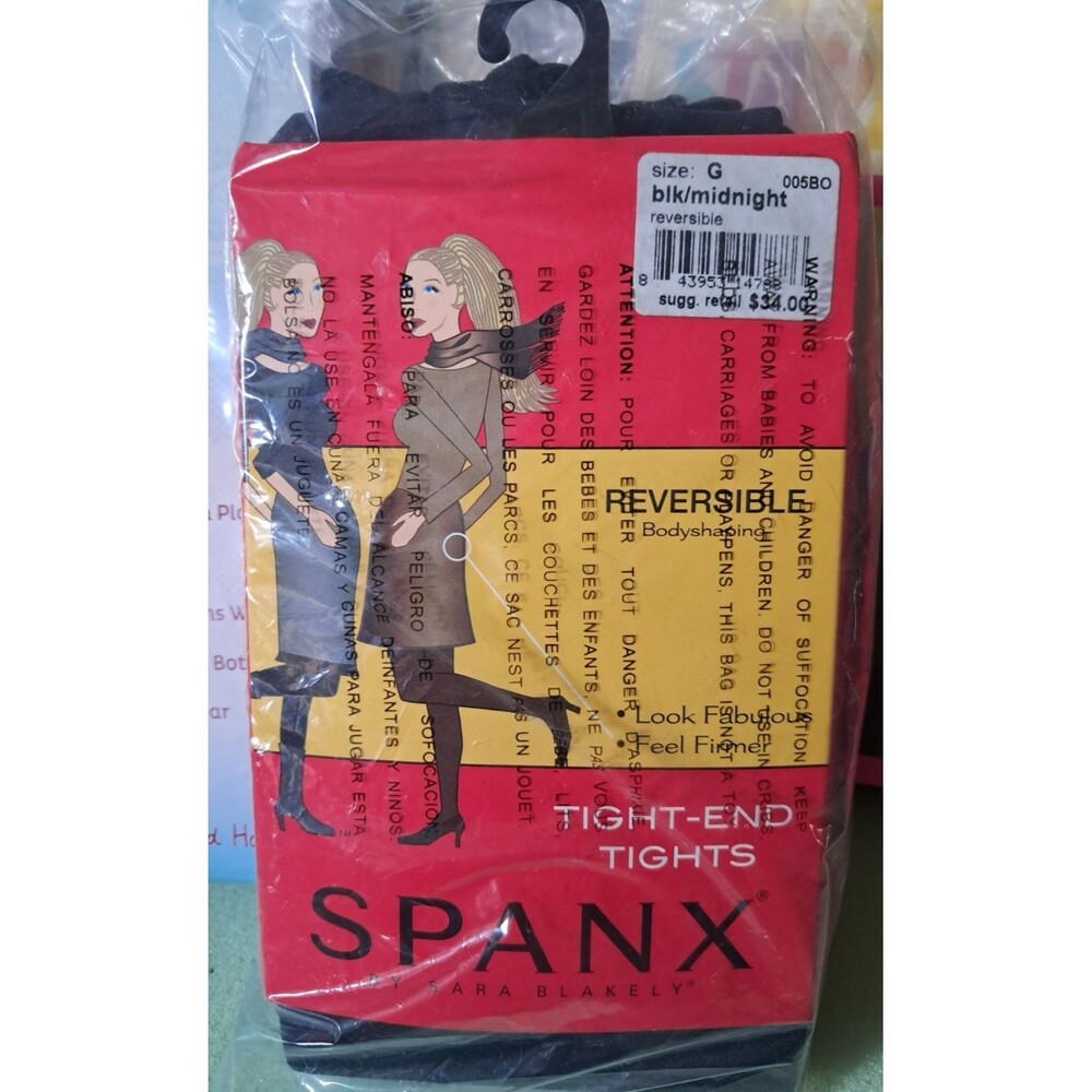 Spanx Tight-End Tights Reversible Bodyshaping Tights Black/Midnight Size G NIP